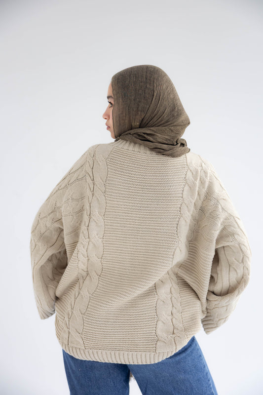 ZAS Cable Knit Sweater - Beige