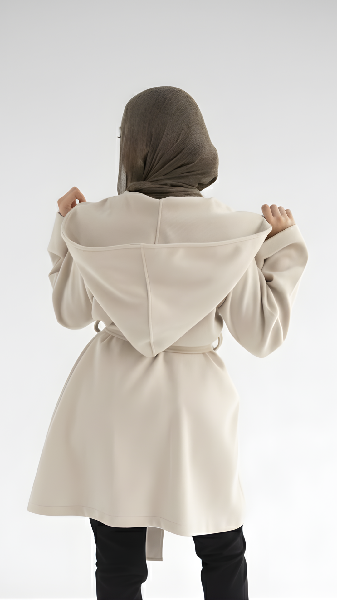 ZAS Hooded Wrap Coat - Beige