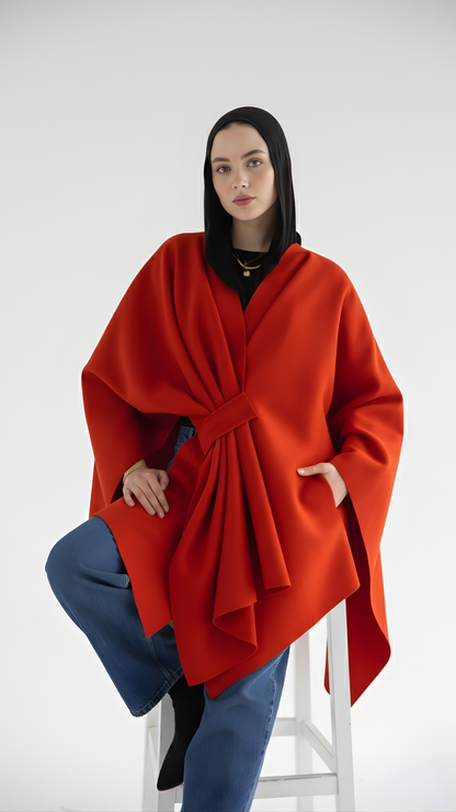 ZAS Winter Cape - Flame Red