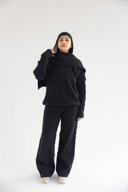 ZAS Winter Knit TRIO Set - Black