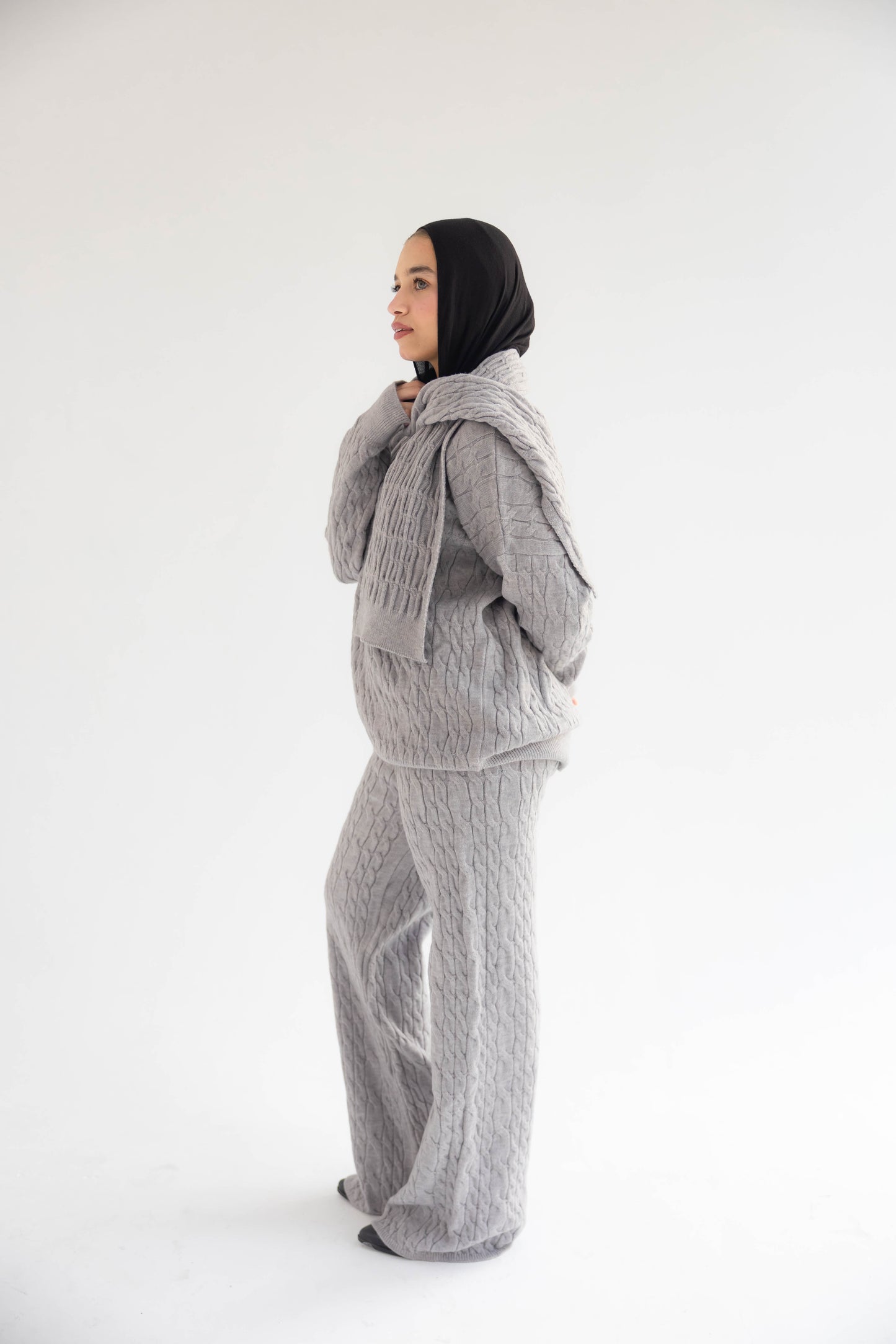 ZAS Winter Knit TRIO Set - Cloud grey