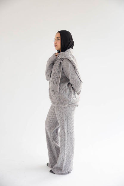 ZAS Winter Knit TRIO Set - Cloud grey
