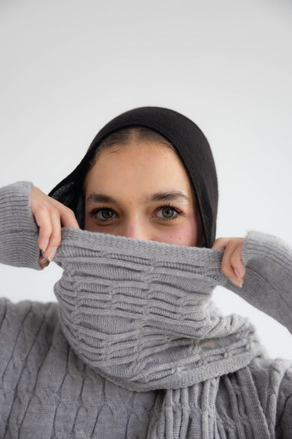 ZAS Winter Knit TRIO Set - Cloud grey