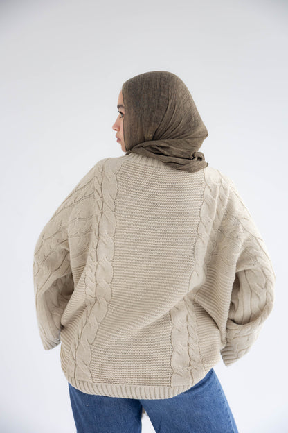 ZAS Cable Knit Sweater - Beige
