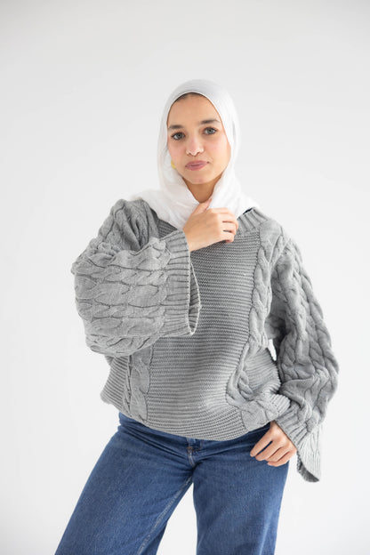 ZAS Cable Knit Sweater - grey