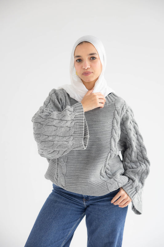 ZAS Cable Knit Sweater - grey