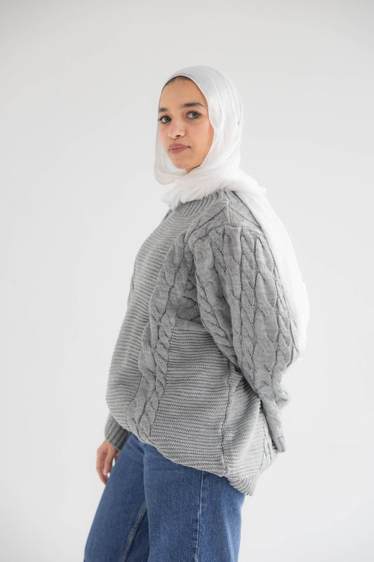 ZAS Cable Knit Sweater - grey