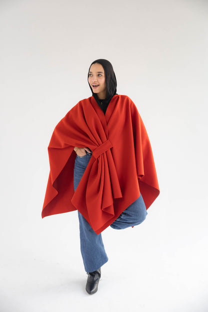 ZAS Winter Cape - Flame Red